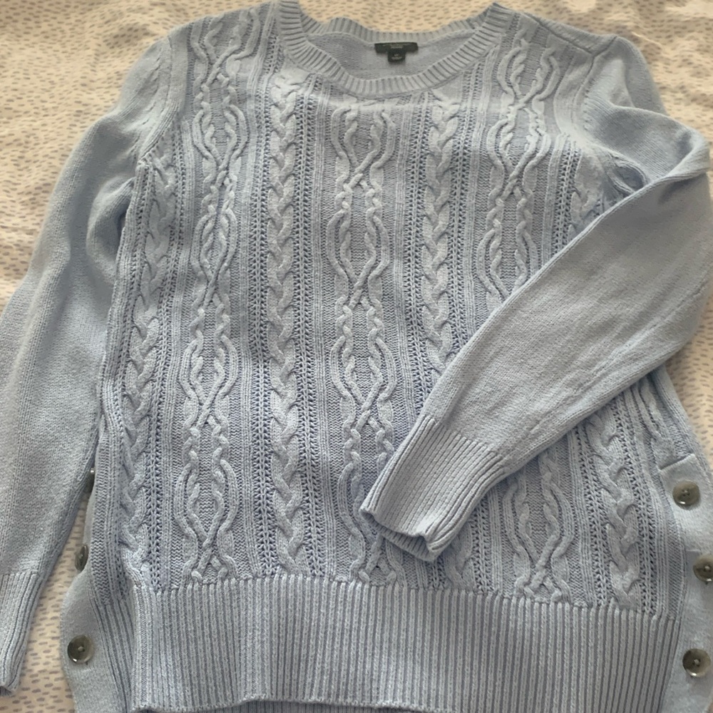 Ann Taylor Light Blue Cable Knit Sweater
